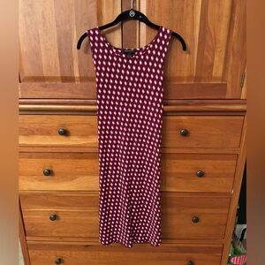 Banana Republic Burgundy Geometric Sleeveless Tie Dress Size M